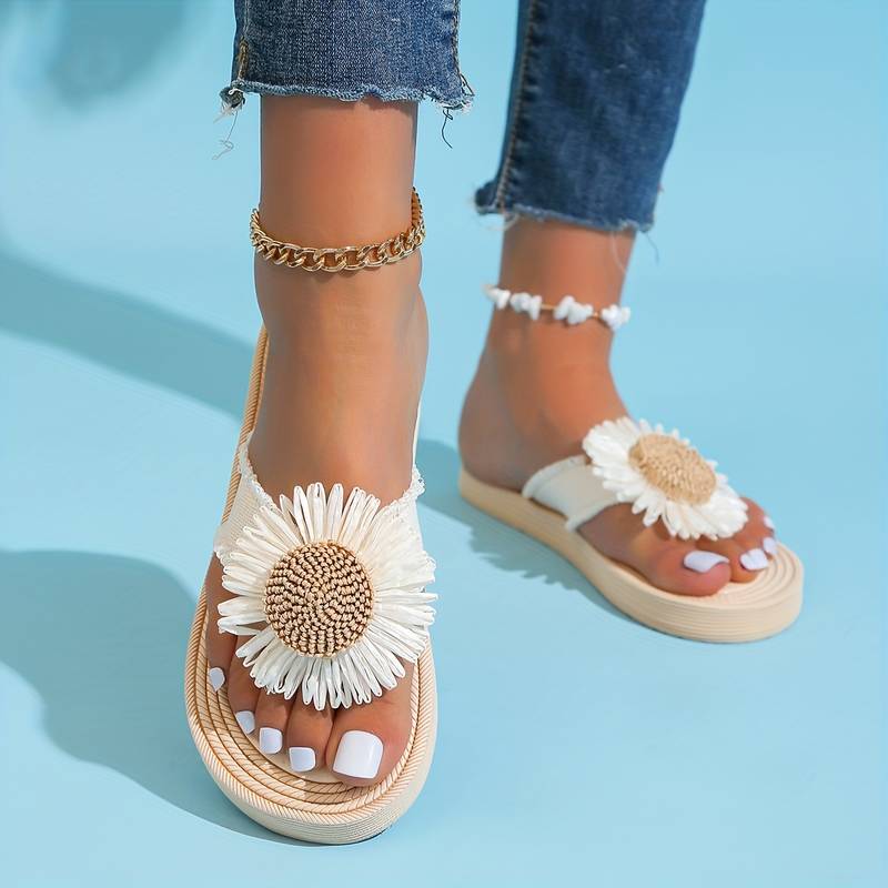 Sandales Boho à Enfiler avec Motif Floral – Marivi