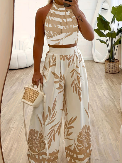 Hildur | Ensemble de deux pièces avec motif tropical