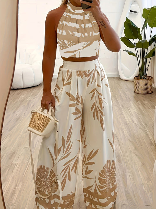 Hildur | Ensemble de deux pièces avec motif tropical