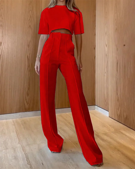 AGATHE | Ensemble à une épaule avec blocs de couleurs et accents linéaires - Luviera Fashion