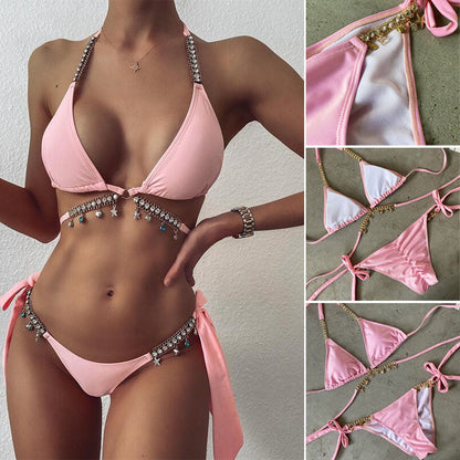 Bikini Été 2025 Orné de Cristaux Diamant