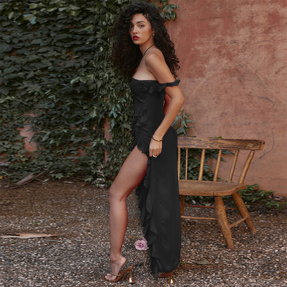 JULI | Robe féminine longue avec volants et allure chic - Luviera Fashion