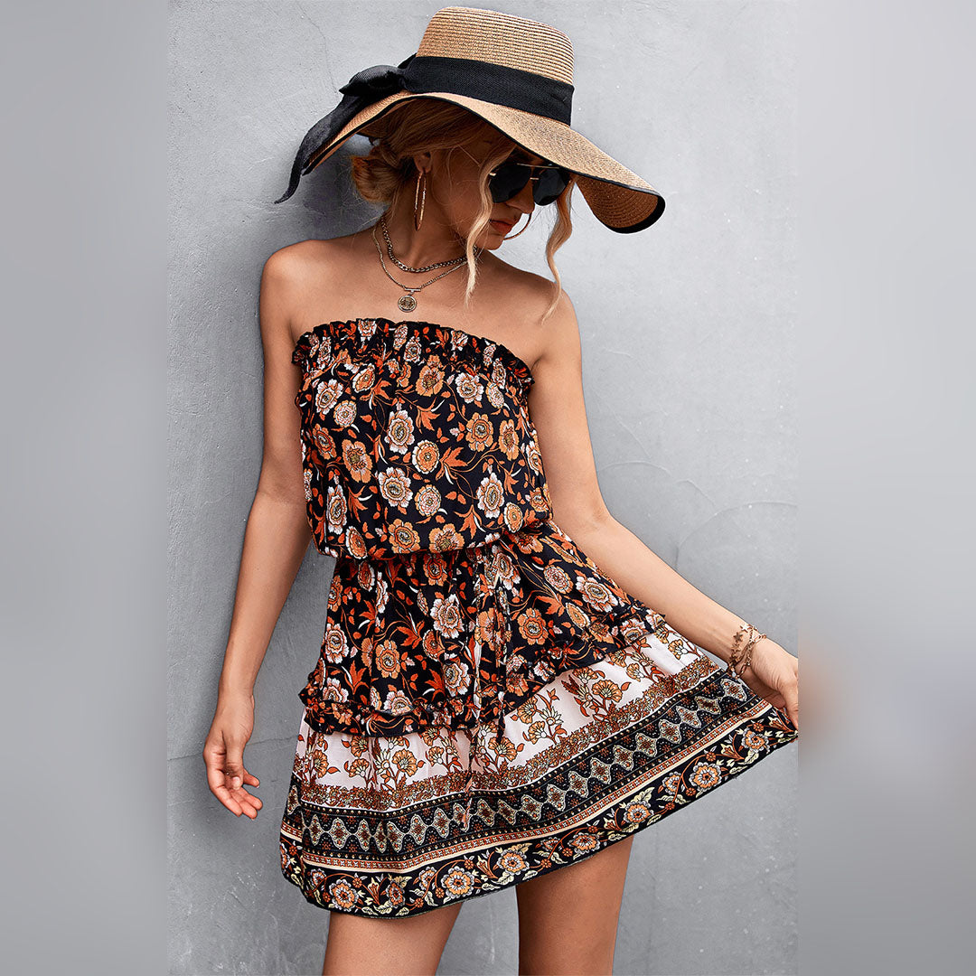 TESSA | Robe courte à fleurs pour une allure romantique