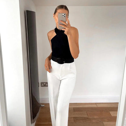 NOÉMIE | Top féminin avec détail croisé sophistiqué - Luviera Fashion