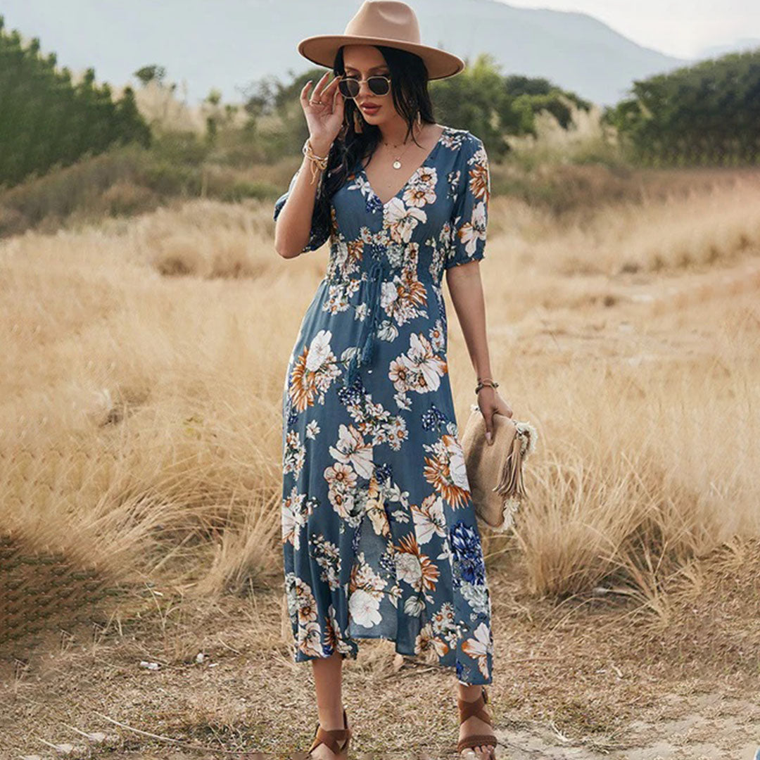 LIVIA | Robe légère à imprimé floral pour les journées ensoleillées - Luviera Fashion