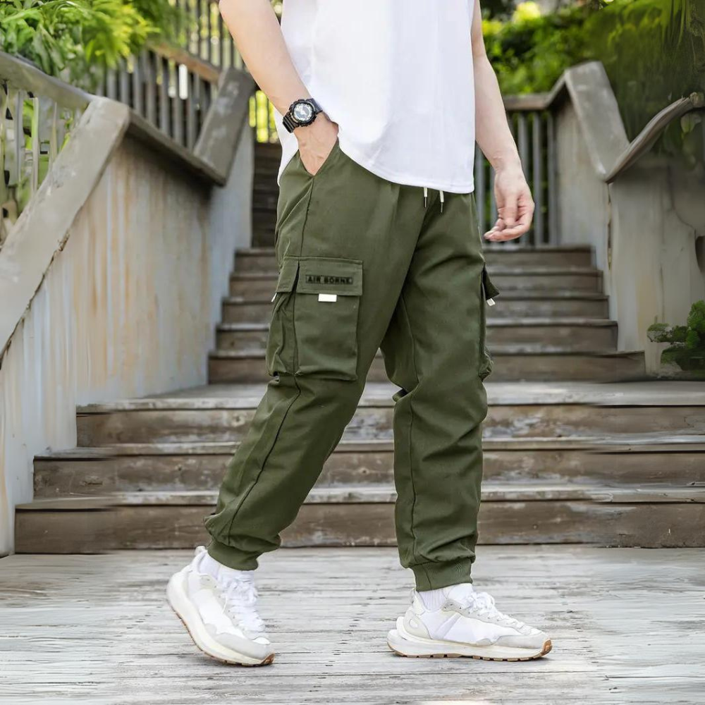 NOÉ | Pantalon cargo pratique, avec ceinture élastiquée - Luviera Fashion