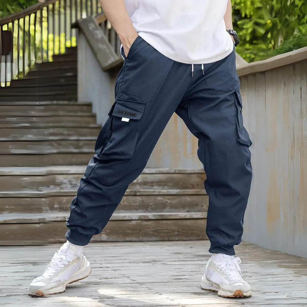 NOÉ | Pantalon cargo pratique, avec ceinture élastiquée - Luviera Fashion