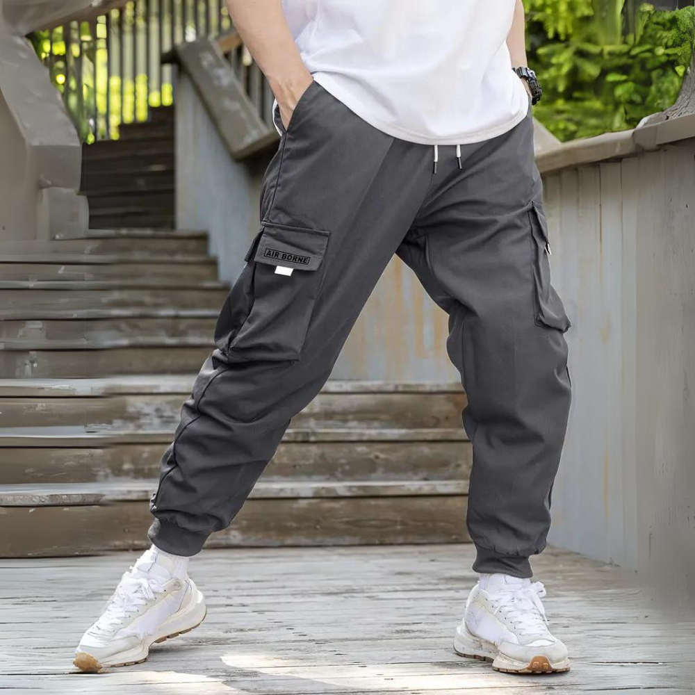 NOÉ | Pantalon cargo pratique, avec ceinture élastiquée - Luviera Fashion