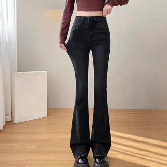 NOÉE | Pantalon noir à coupe évasée - Luviera Fashion
