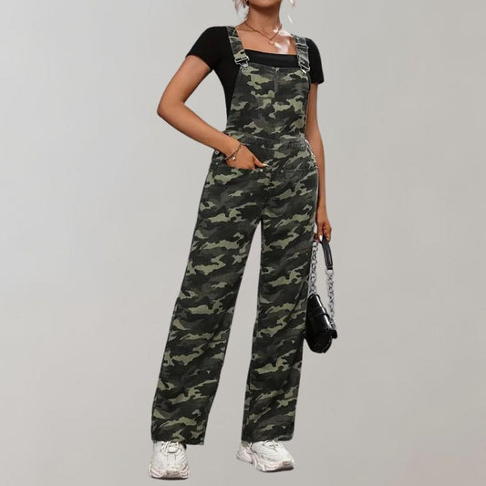 MAELIE | Jumpsuit tendance avec motif camouflage - Luviera Fashion
