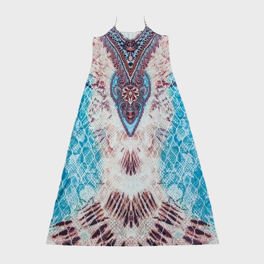 NINA | Robe d'été fluide à col en V et bretelles fines - Luviera Fashion