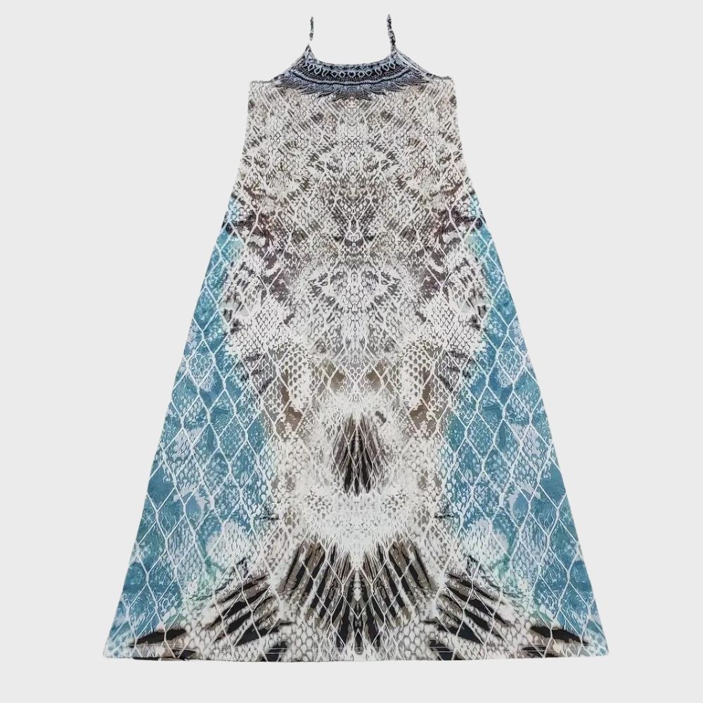 NINA | Robe d'été fluide à col en V et bretelles fines - Luviera Fashion