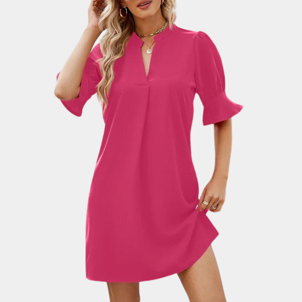 LINA | Robe chemisier chic avec une coupe fluide - Luviera Fashion