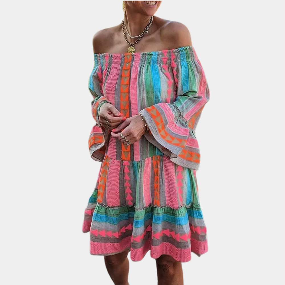 Aline - Élégante Robe d'Été Colorée pour Femmes - Idéale pour le Printemps et l'Été