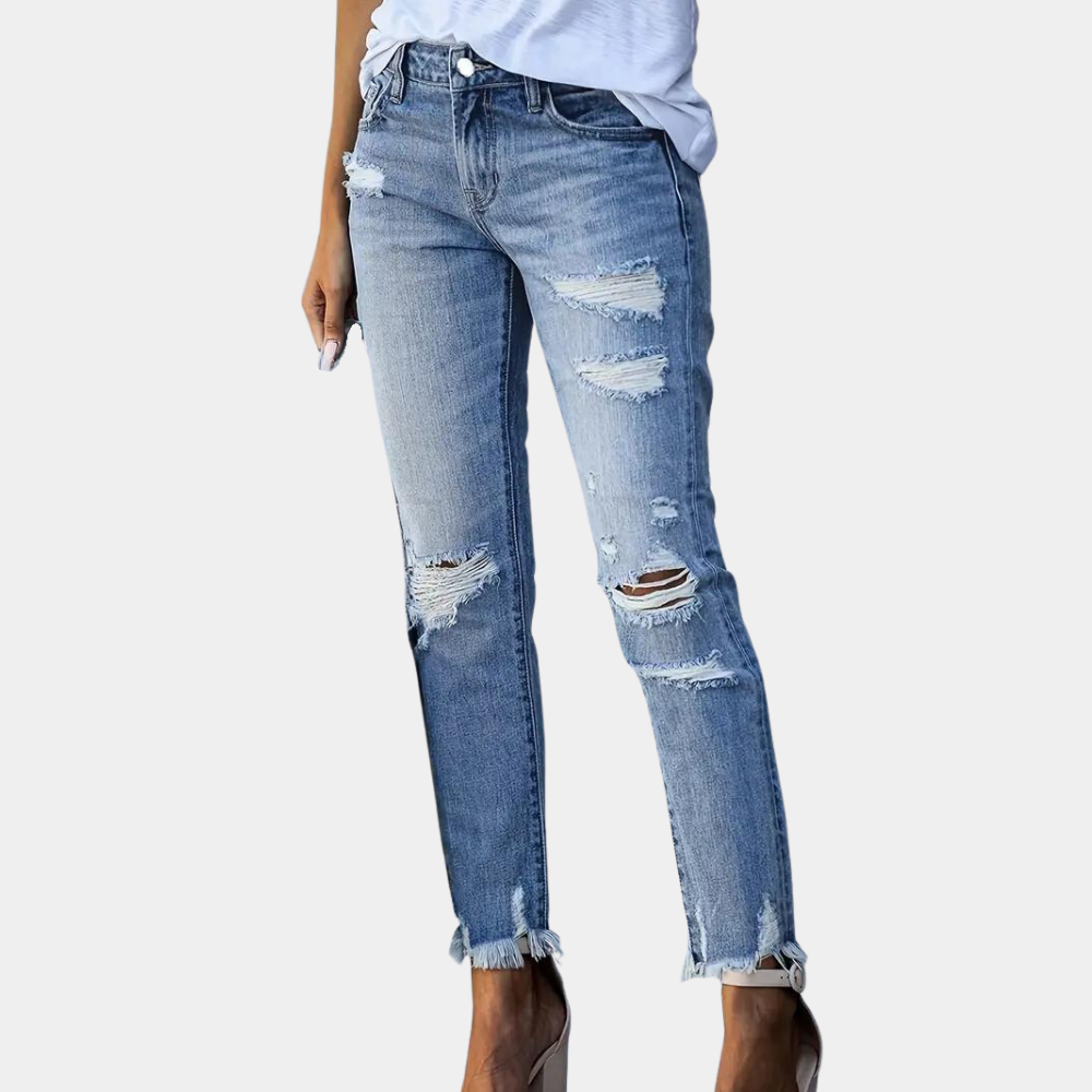 LINA | Jeans déchirés et stylés pour femmes - Luviera Fashion