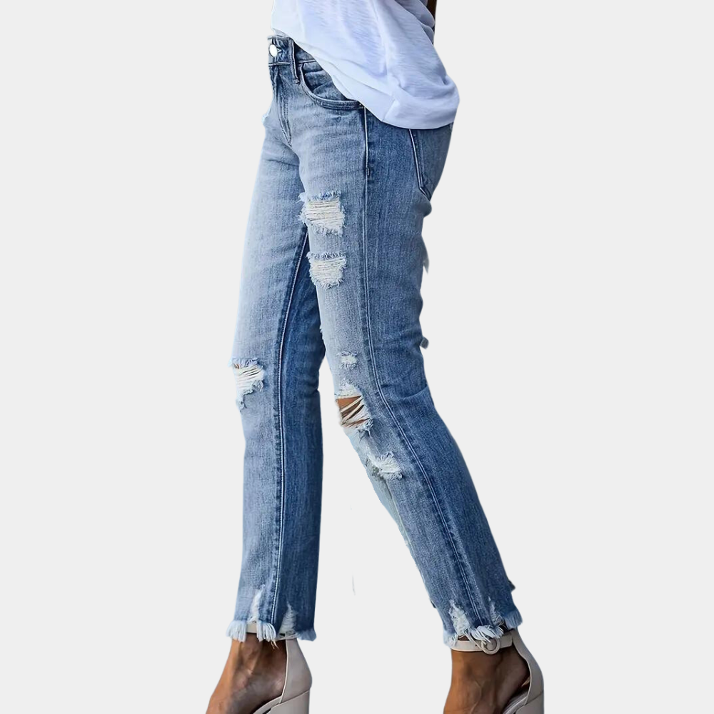 LINA | Jeans déchirés et stylés pour femmes - Luviera Fashion