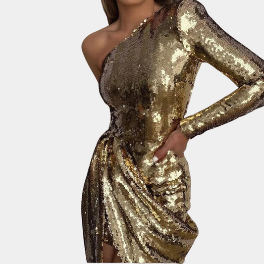 MIRA | Robe courte élégante avec détails pailletés - Luviera Fashion