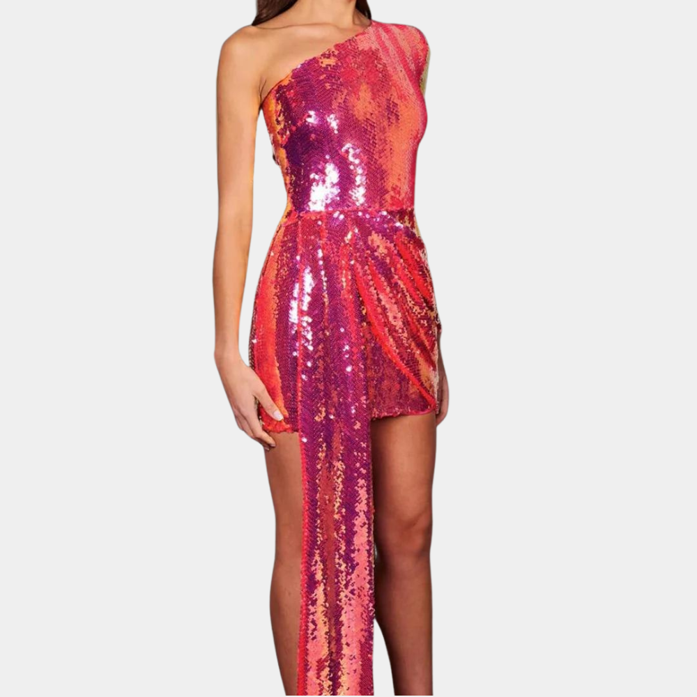 MIRA | Robe courte élégante avec détails pailletés - Luviera Fashion