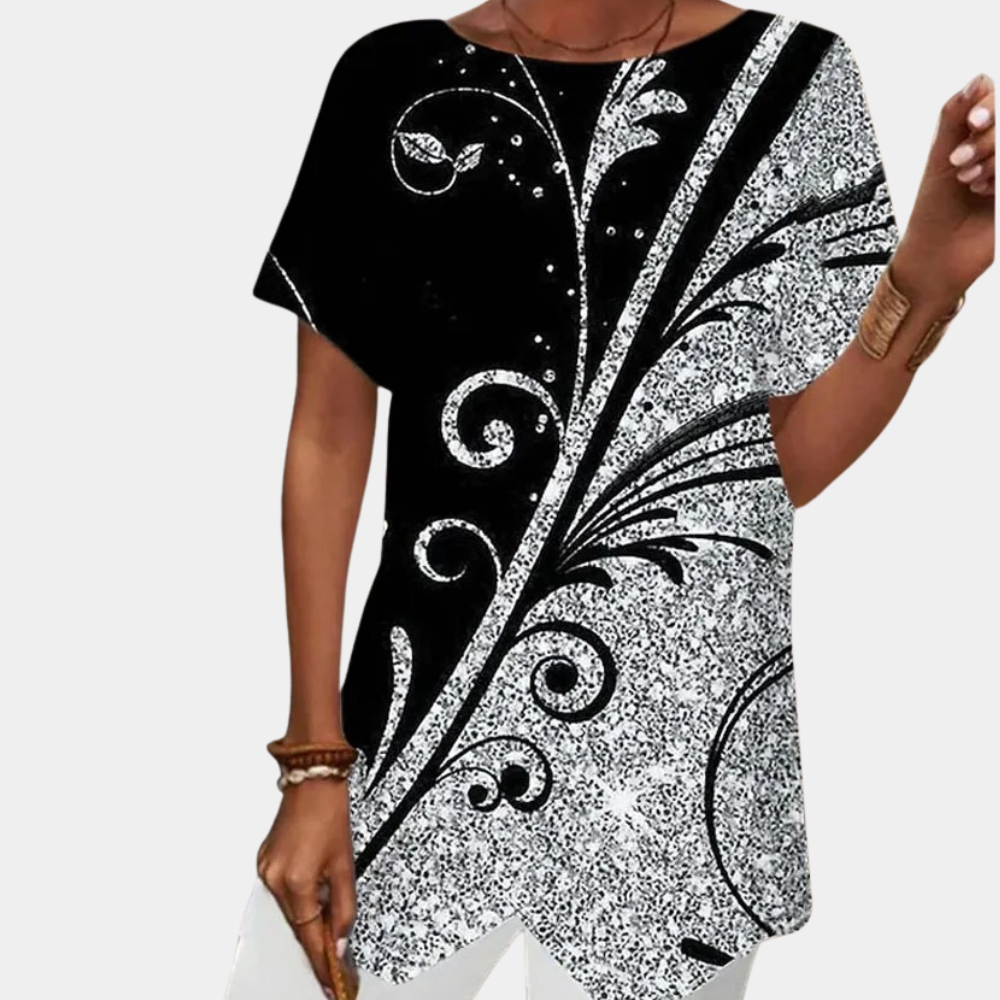 LINA | Robe élégante avec un imprimé géométrique moderne - Luviera Fashion