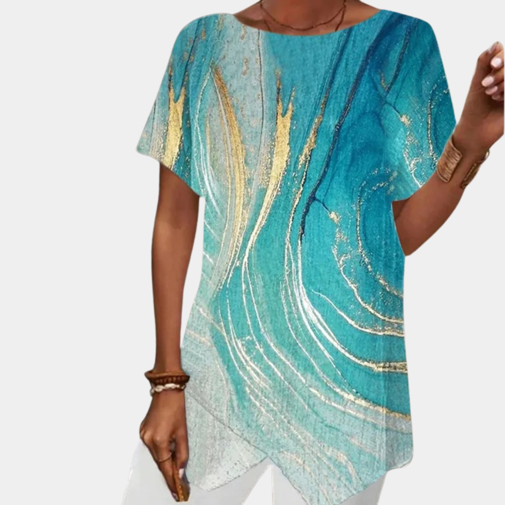 LINA | Robe élégante avec un imprimé géométrique moderne - Luviera Fashion