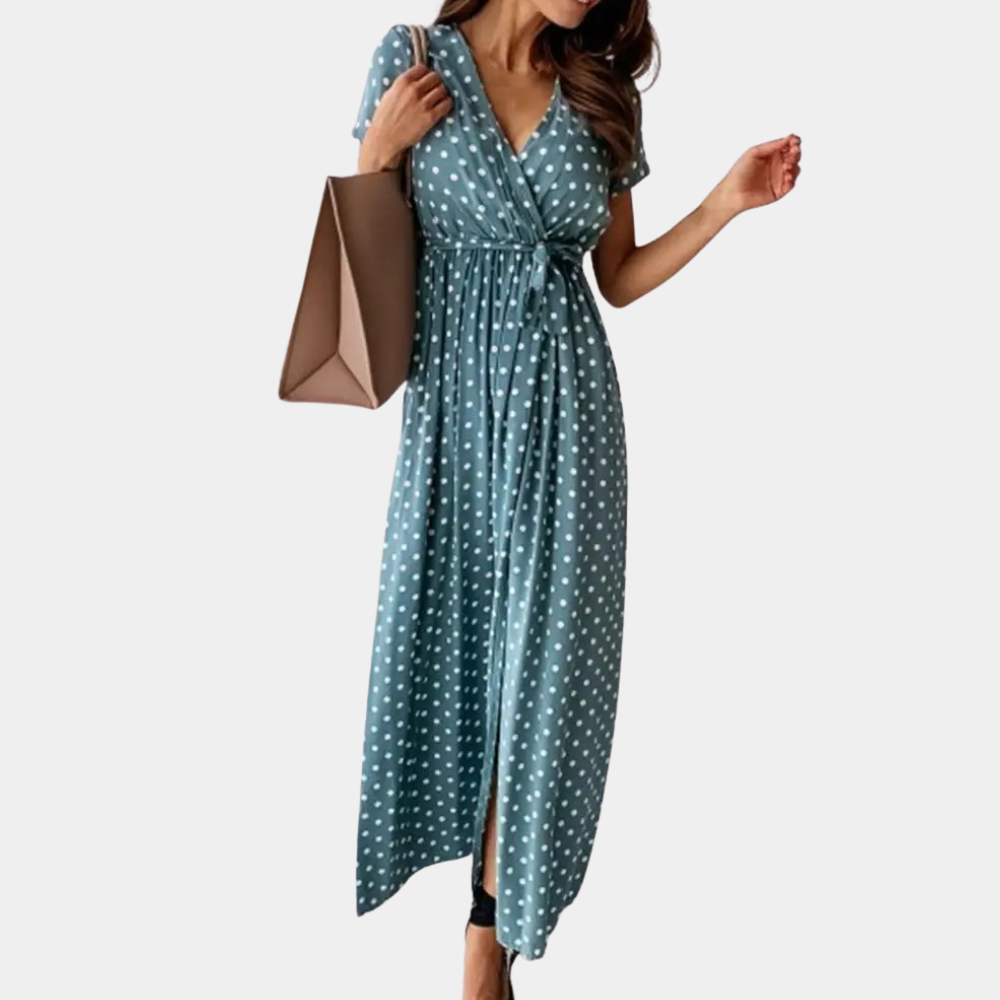 JULI | Robe sophistiquée à encolure en V et coupe fluide - Luviera Fashion