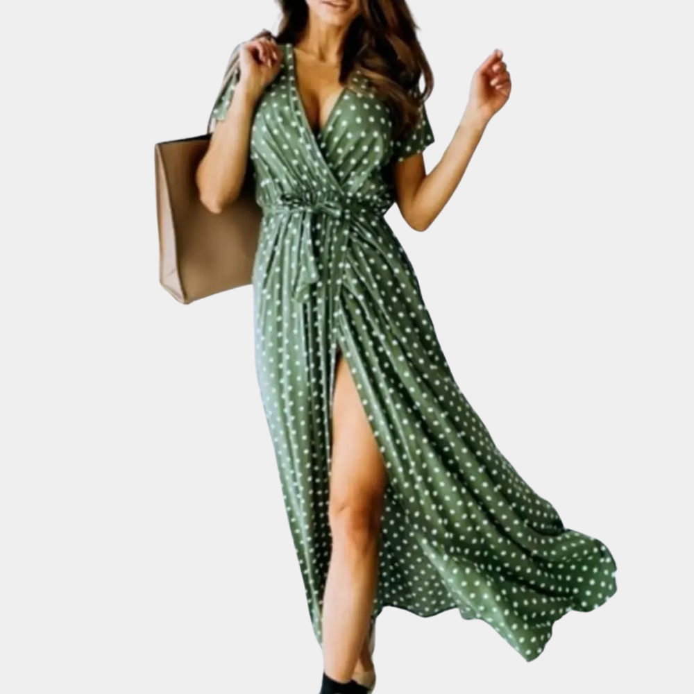 JULI | Robe sophistiquée à encolure en V et coupe fluide - Luviera Fashion