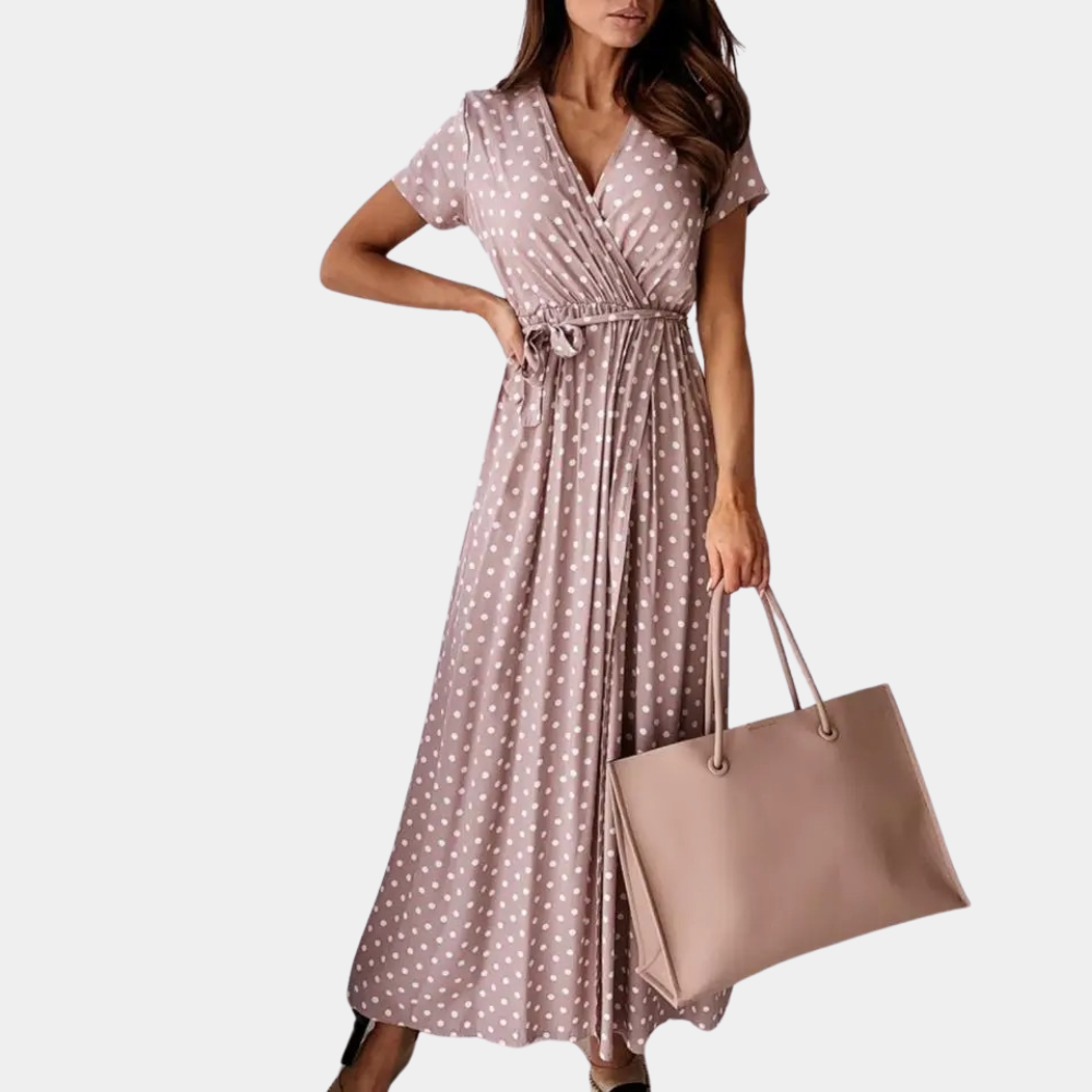 JULI | Robe sophistiquée à encolure en V et coupe fluide - Luviera Fashion