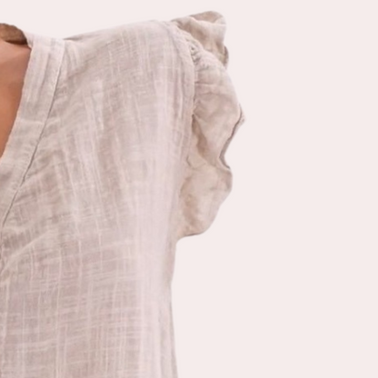 ISALINE | Blouse fluide avec col en V élégant - Luviera Fashion