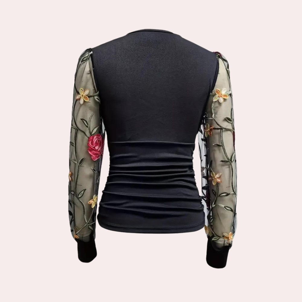 ISALIE | Chemisier raffiné avec détails floraux délicats - Luviera Fashion