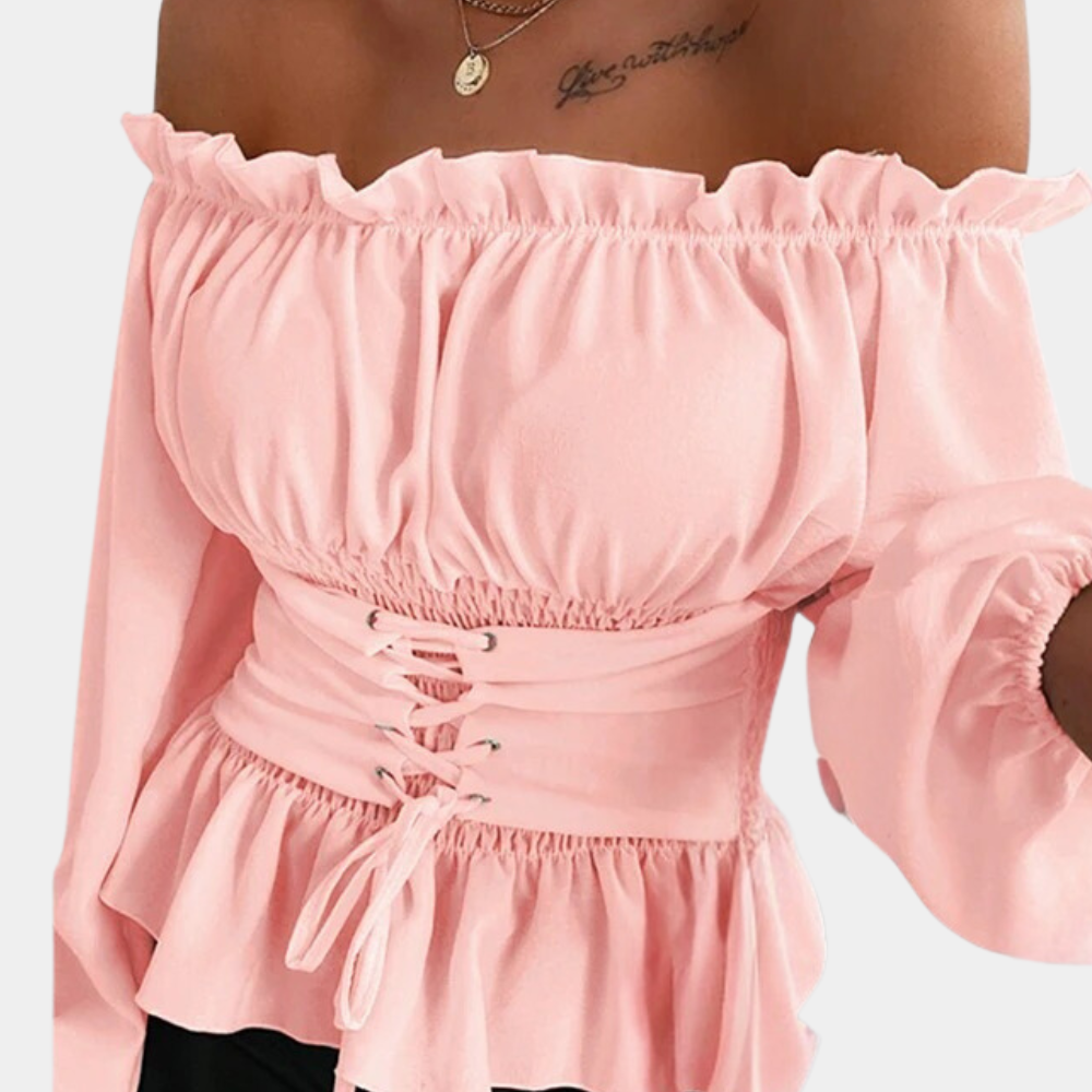 HÉLÈNE | Chemisier raffiné à épaules dénudées pour femmes - Luviera Fashion