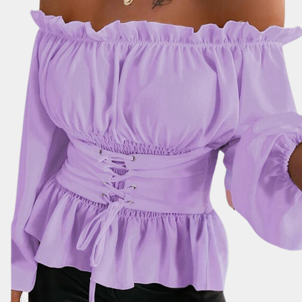 HÉLÈNE | Chemisier raffiné à épaules dénudées pour femmes - Luviera Fashion