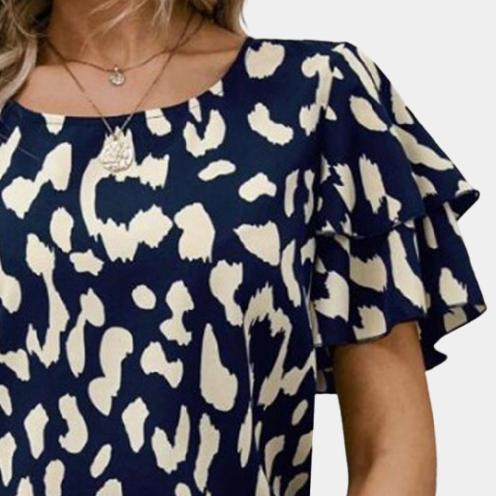 Yelena - Blouse Femme Tendance à Imprimé Léopard pour l'Été
