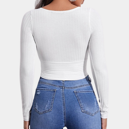 EVA - Élégant crop top à manches longues pour femmes - Idéal pour l'été