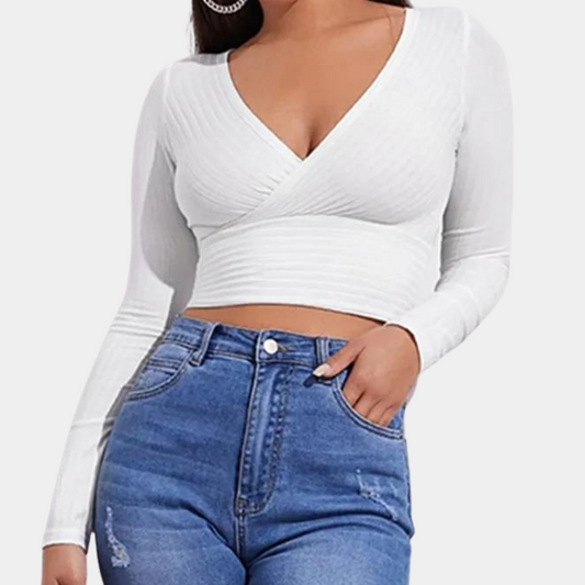 EVA - Élégant crop top à manches longues pour femmes - Idéal pour l'été