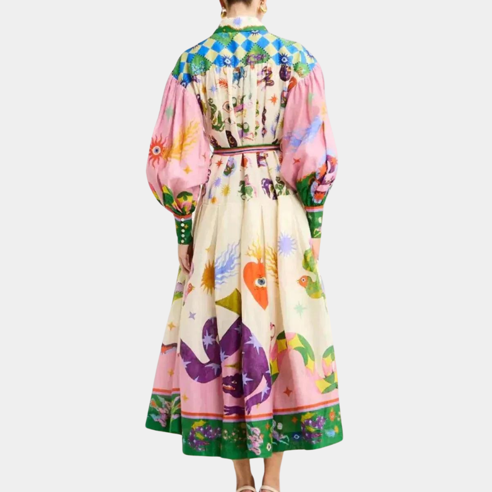 LÉONIE | Robe féminine élégante et colorée - Luviera Fashion