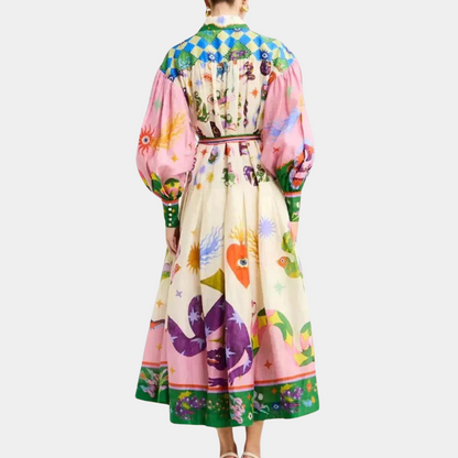 LÉONIE | Robe féminine élégante et colorée - Luviera Fashion