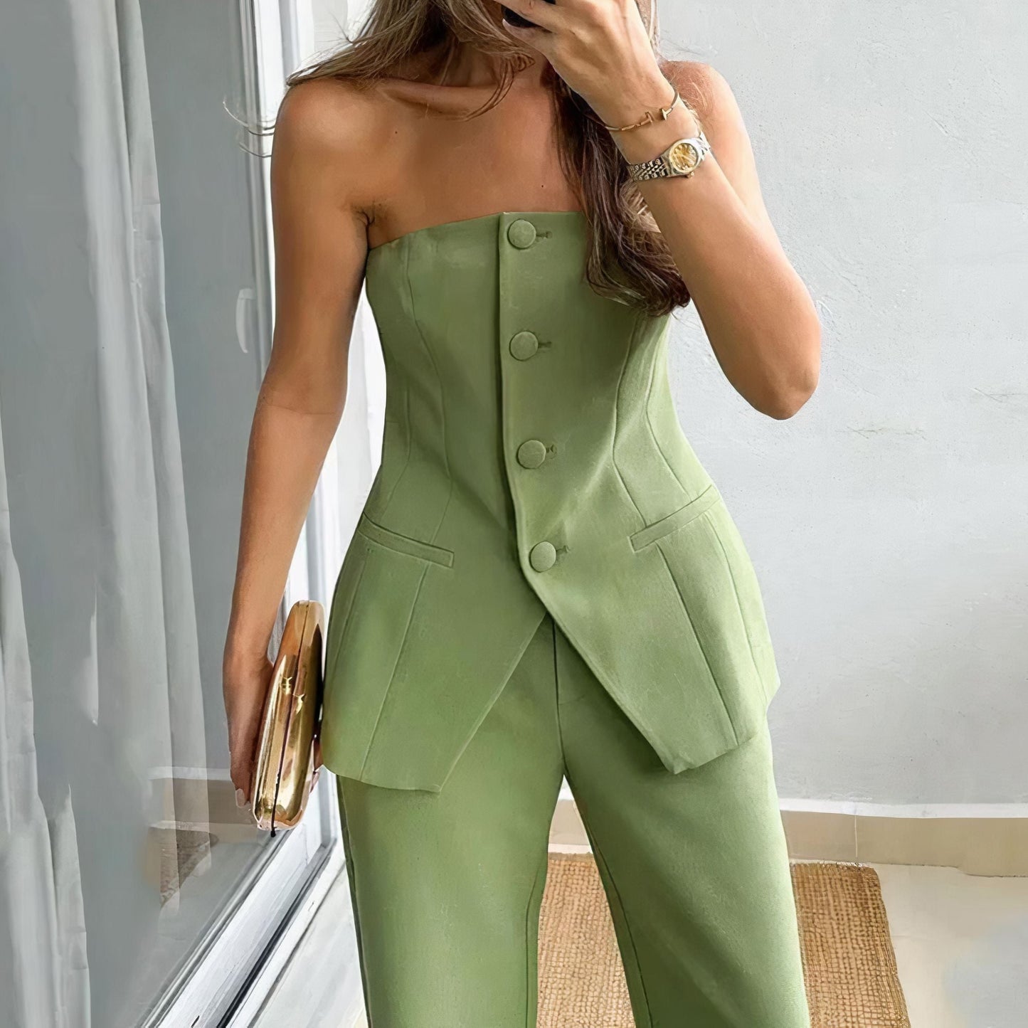 NOELLE - Ensemble Bustier et Pantalon Femme