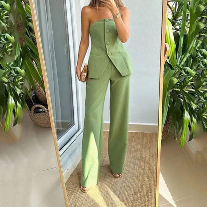 NOELLE - Ensemble Bustier et Pantalon Femme