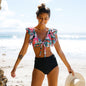 Bikini Ensemble avec Top à Volants et Culotte Taille Haute – Zaya
