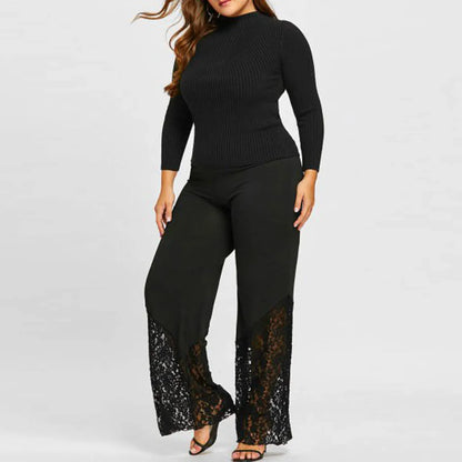 Legging en dentelle grande taille pour loisirs