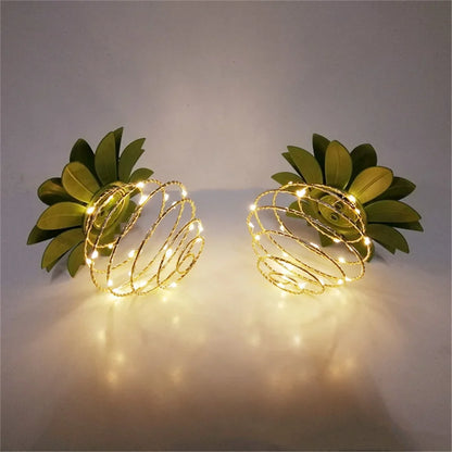 Lampe de Jardin Solaire Étanche - Design Ananas avec Contrôle Intelligent