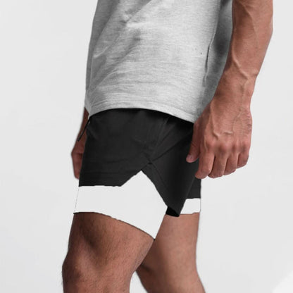 Shorts de sport 2-en-1 pour hommes avec short intérieur respirant - Noah
