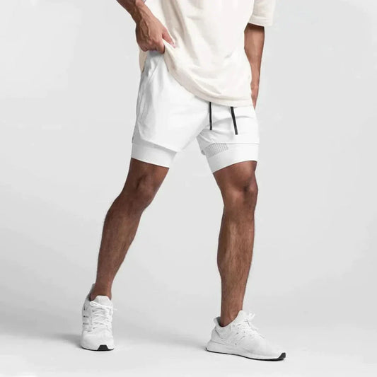 Shorts de sport 2-en-1 pour hommes avec short intérieur respirant - Noah