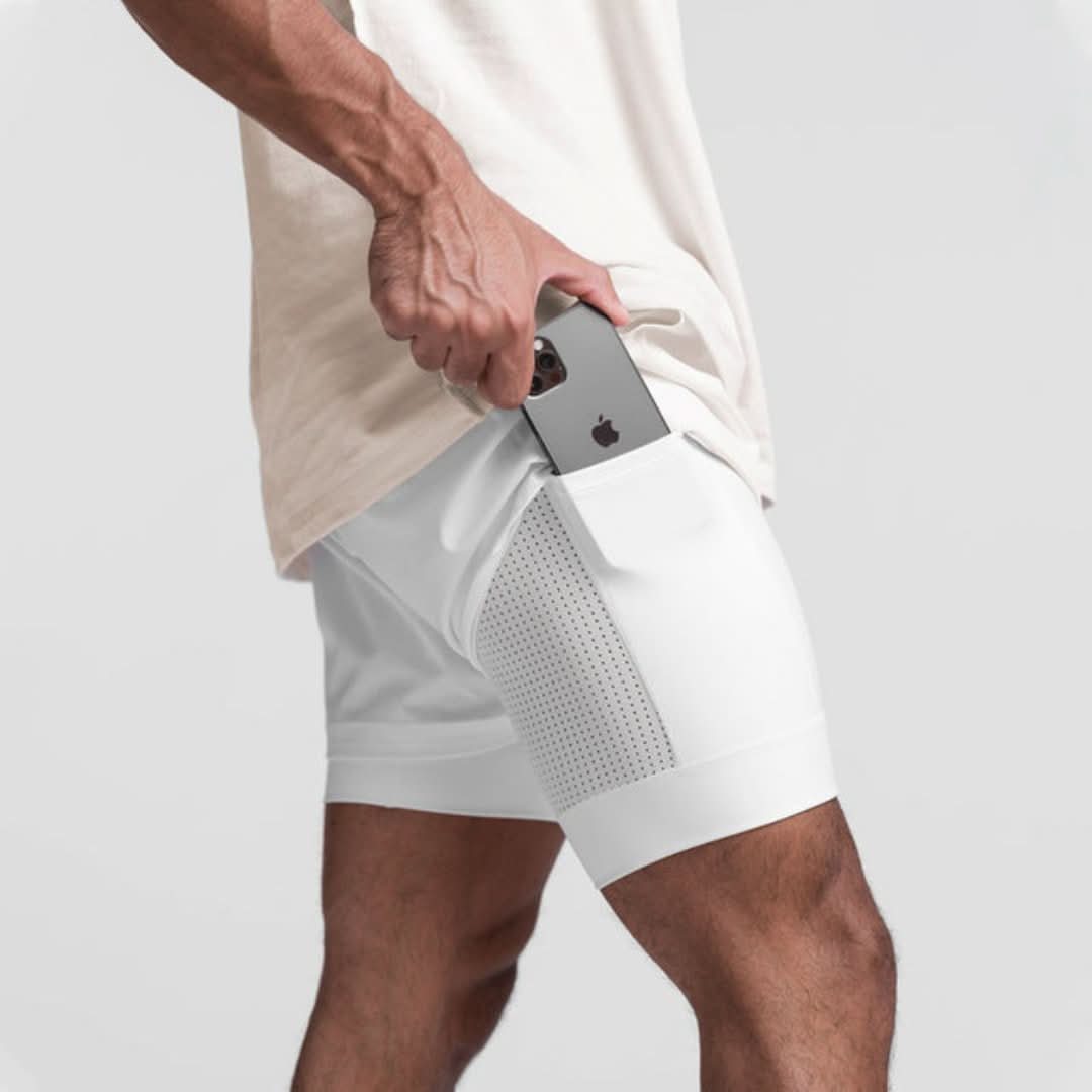 Shorts de sport 2-en-1 pour hommes avec short intérieur respirant - Noah