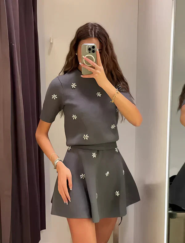 ISADORA | Élégant ensemble en maille avec détails ornés - Luviera Fashion