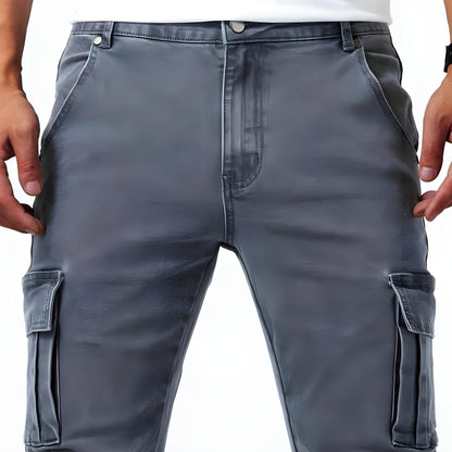 BERTRAN | Pantalon cargo en denim avec élastique pour hommes - Luviera Fashion