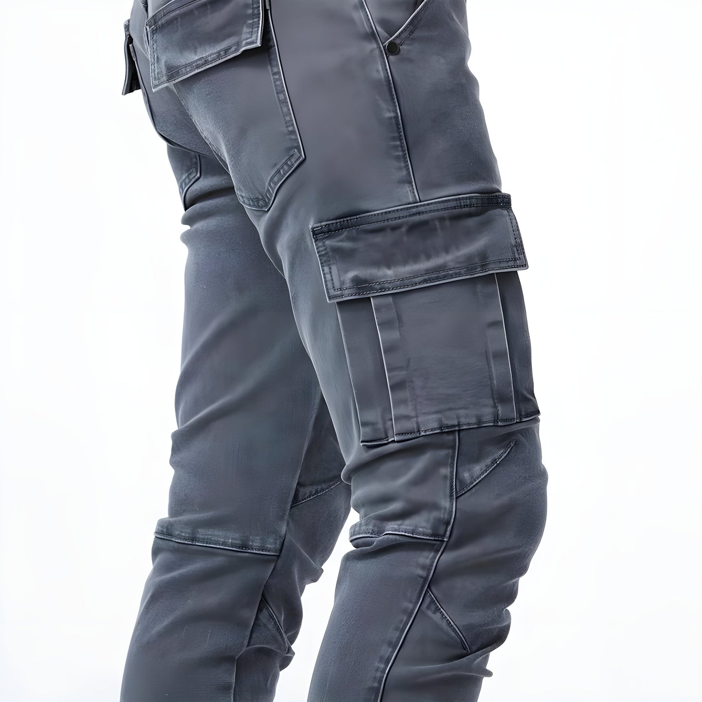 BERTRAN | Pantalon cargo en denim avec élastique pour hommes - Luviera Fashion