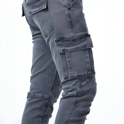 BERTRAN | Pantalon cargo en denim avec élastique pour hommes - Luviera Fashion