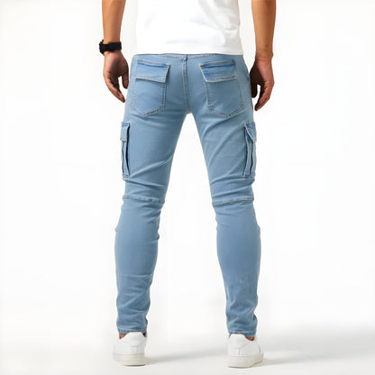 BERTRAN | Pantalon cargo en denim avec élastique pour hommes - Luviera Fashion