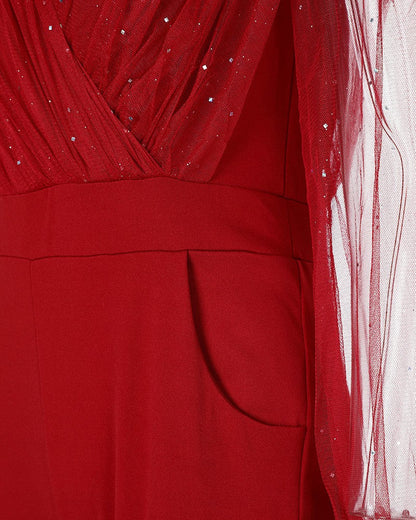 Combinaison Éclatante Femme à Manches Longues